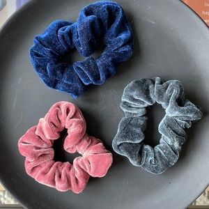 Assorted velvet scrunchies
